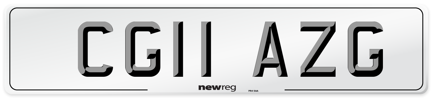CG11 AZG Number Plate from New Reg